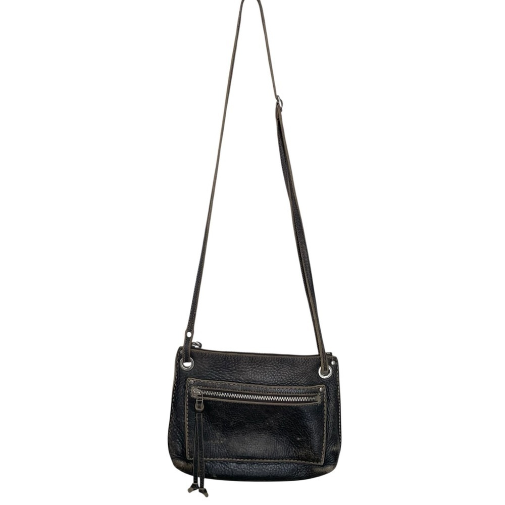 ROOTS Black Leather Crossbody Bag Vintage